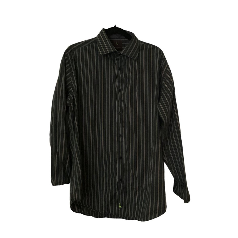 TAILORBYRD Mens Multi Color Striped Long‎ Sleeve Shirt Size XL Contrasting Cuffs
